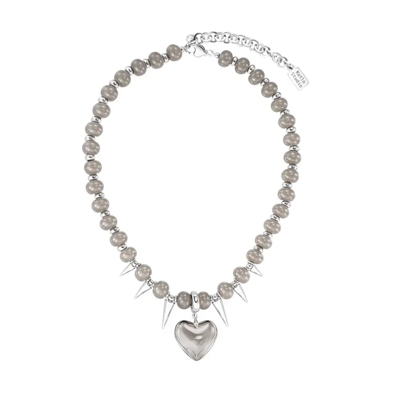 Колье Разбитое сердце (дымчатый)
