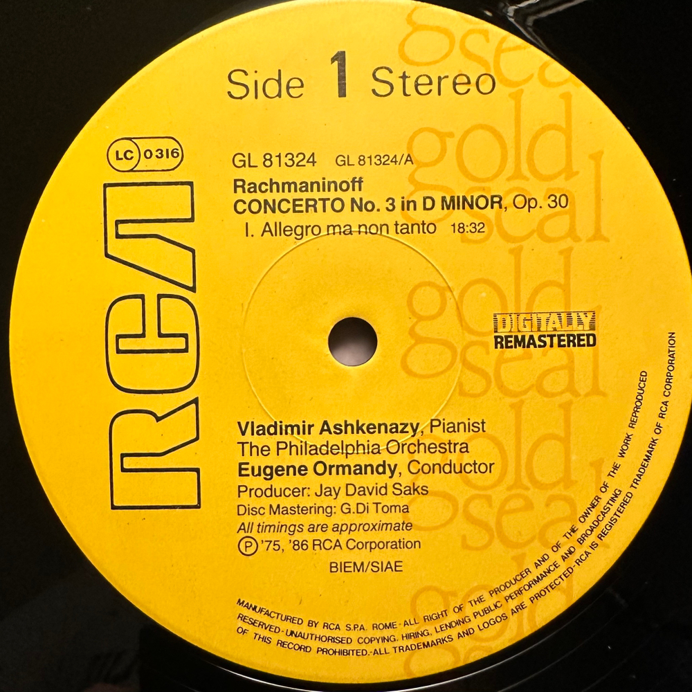 Рахманинов - Концерт для фортепиано с оркестром № 3 (Италия 1986г.)