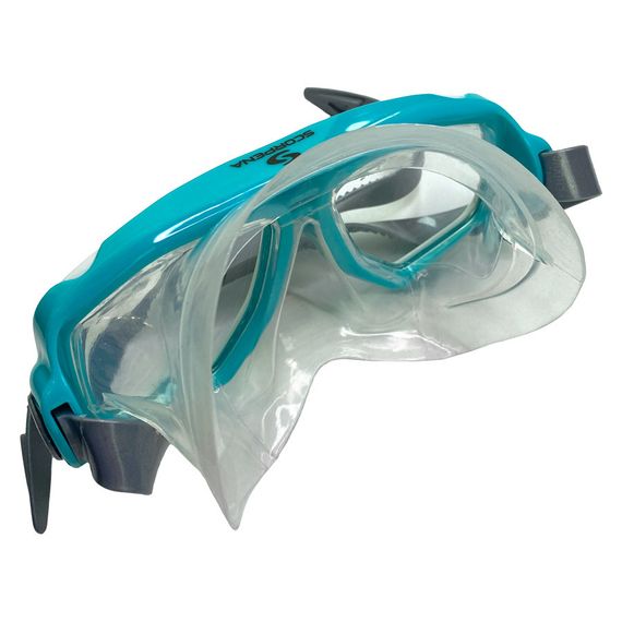 Маска подростковая Scorpena бело-зеленая