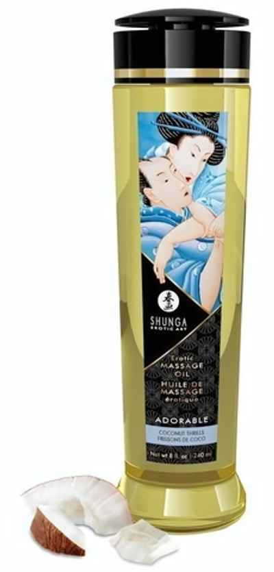 Массажное масло для тела Adorable с ароматом кокоса - 240 мл.