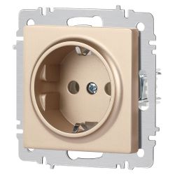 Розетка Intro Accent 6-202-04 2P+E Schuko 16А-250В IP20 СУ AL/CU шампань