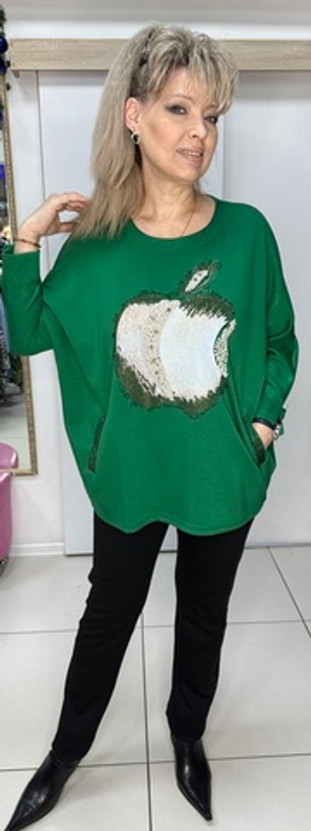 Блузон-джемпер с изображением "яблока"