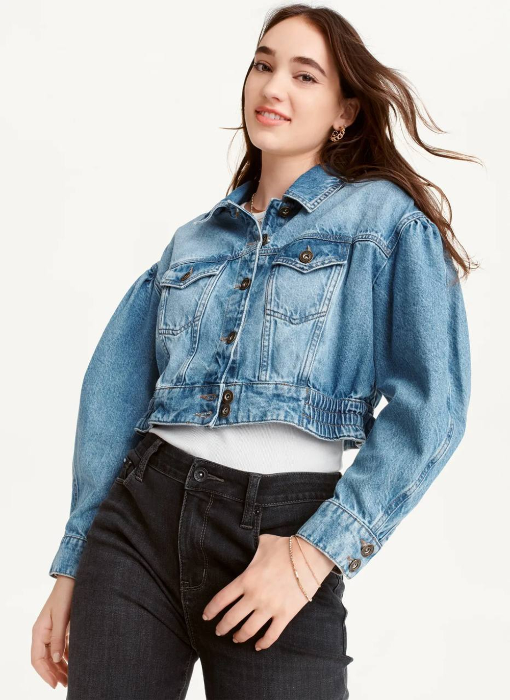 Женская джинсовая куртка DKNY Puff Sleeve