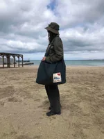 Шоппер Klumba Ручной работы XXL с патчем «море» Графитовый