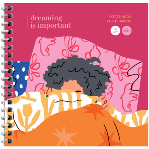 Скетчбук 60л., 150*150 MESHU "Pleasure", на гребне, soft-touch, 120г/м2