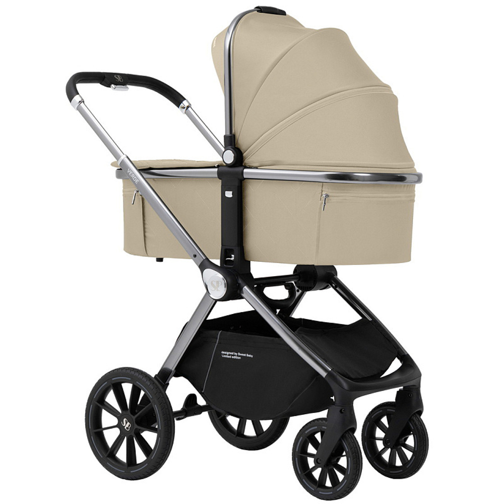 Детская коляска Sweet Baby Verde Silver 3 в 1 Beige