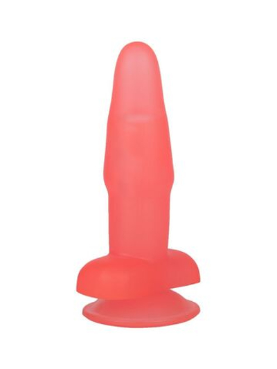Розовый гелевый анальный стимулятор на присоске - 14 см. (Цвет: розовый)