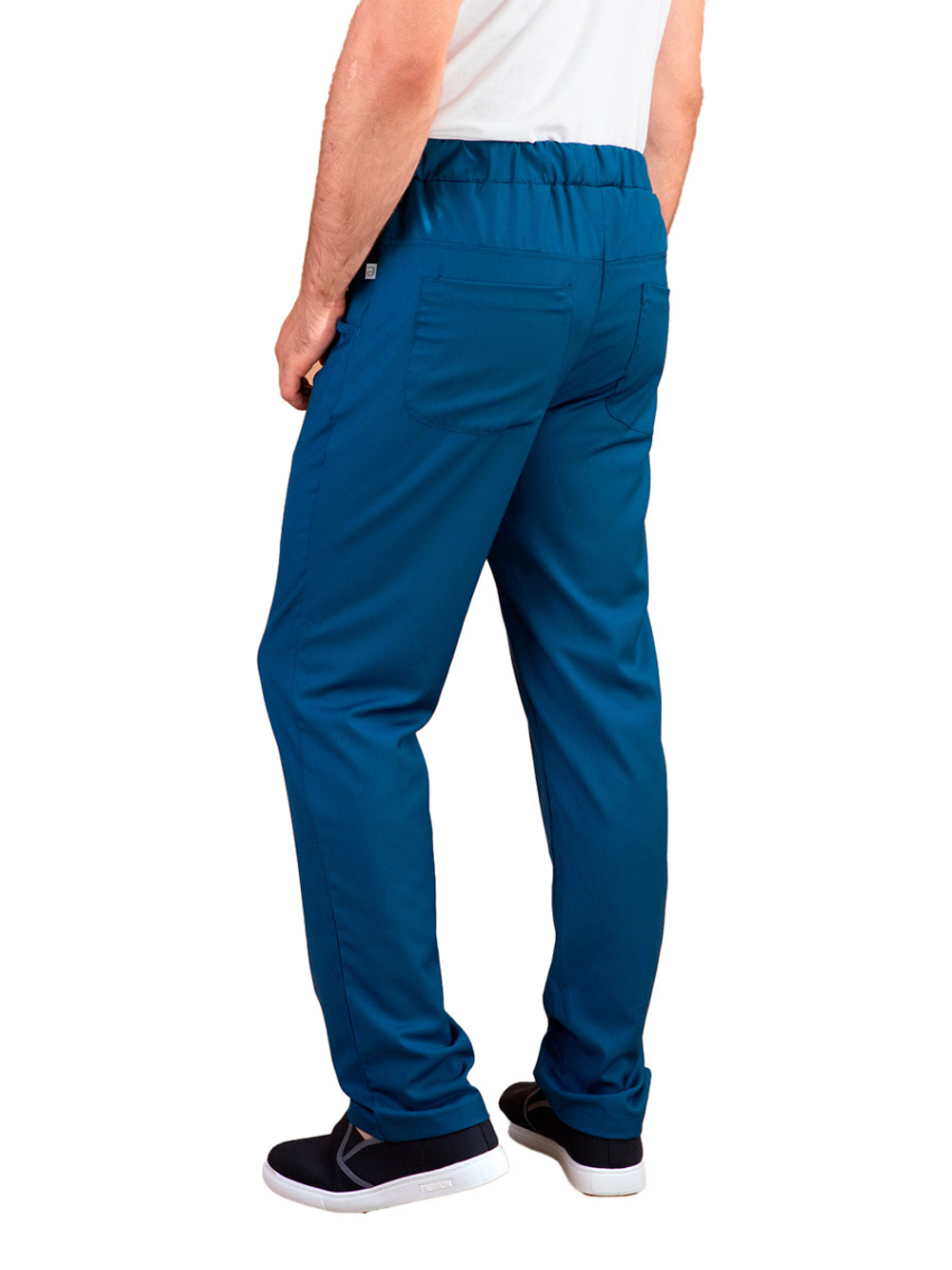 Брюки медицинские мужские Тезис TZ620, на резинке со шнурком, белый, 54