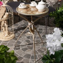 Столик декоративный Зарнички Санфлауэр Айвори Мраморное золото