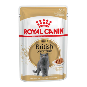 Пауч Royal Canin British Shorthair Adult для взрослых британских короткошерстных кошек, мелкие кусочки в соусе