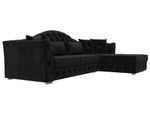 Диван угловой Артис правый угол, Черный, Велюр, 121581