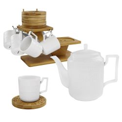 Lenardi 140-144 Чайный набор 13пр. 240мл BAMBOO на подставке в под.уп.(х6)Фарфор