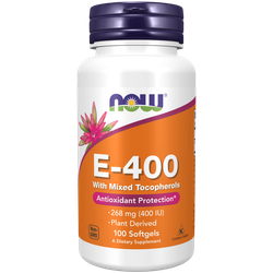 Now Foods E-400 Mix Tocopherol 100 softgels , Витамин Е