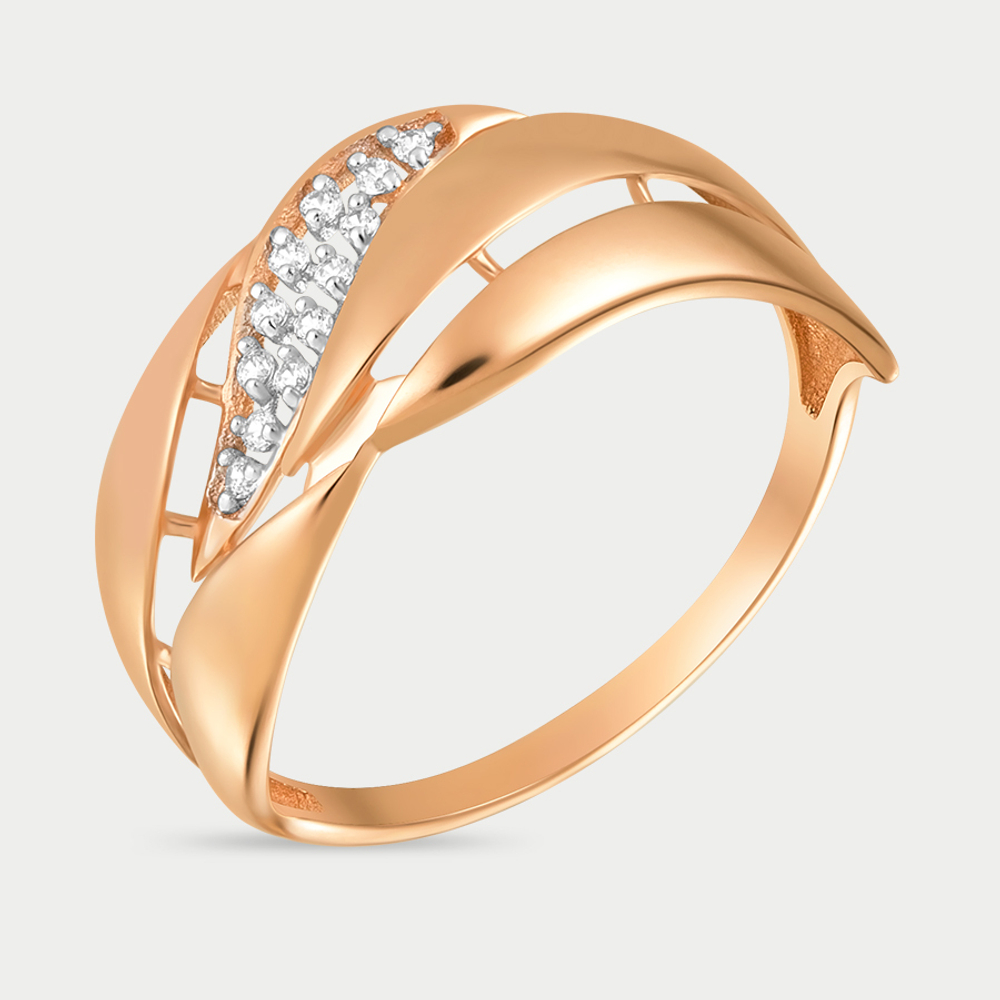 Кольцо женское из розового золота 585 пробы с фианитами (арт. 70176700)