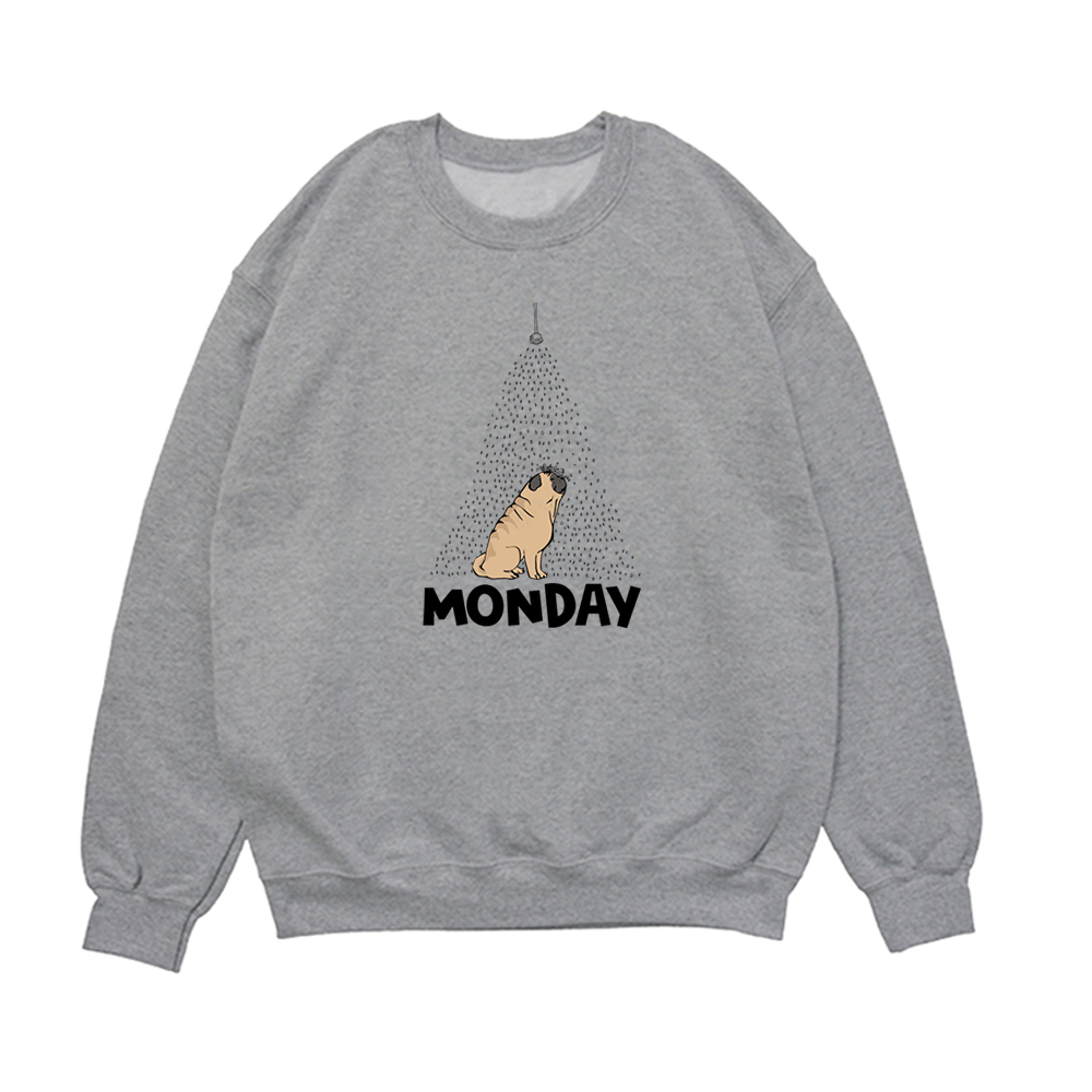 Свитшот "Мопс в понедельник"
