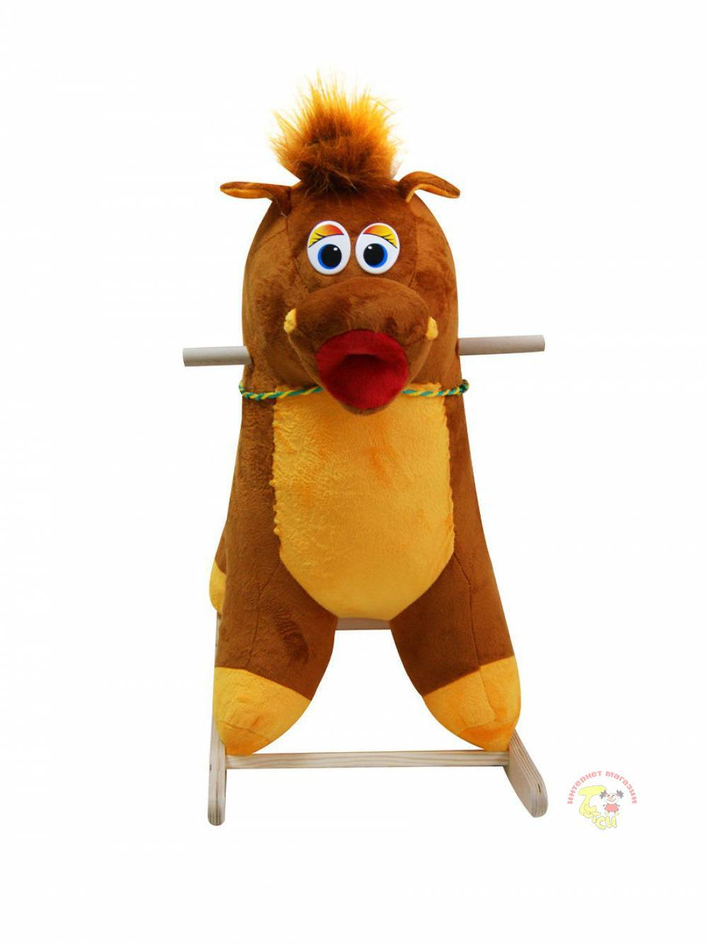 Качалка мягкая Тутси "Лошадь" (коричневый/желтый), 281-2008