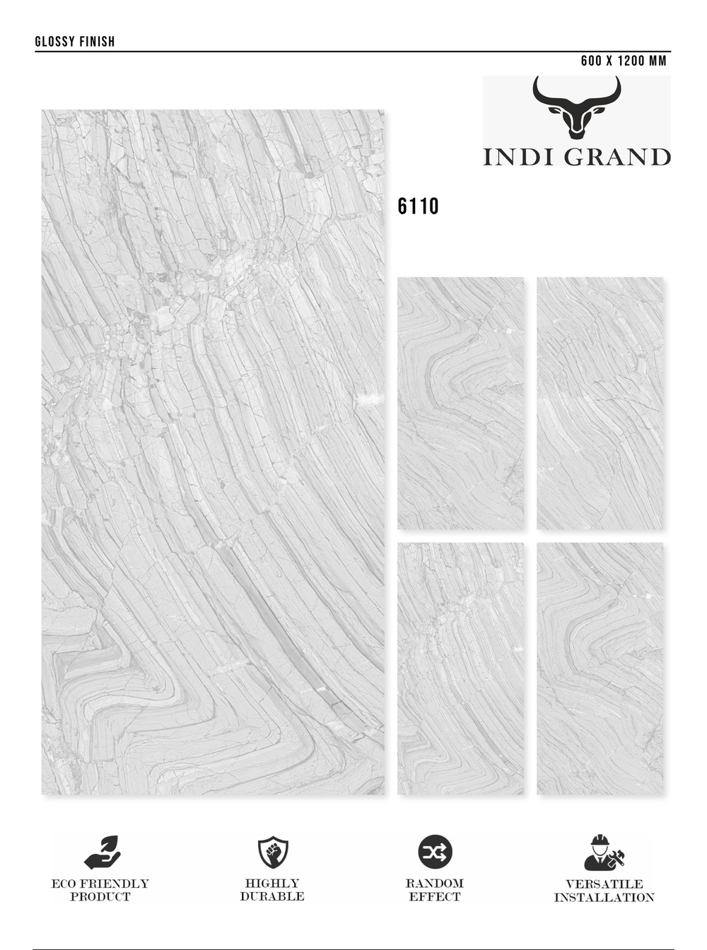 Керамогранит glossy №2 60х120, 6110