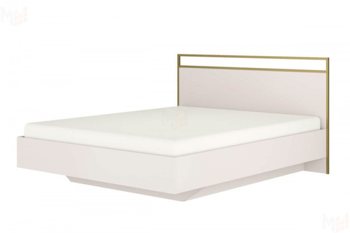 НИКОЛЬ-7.16 кровать 1600 с ортопедом с ПМ ПВК БЕЗ МЯГКОГО ИЗГОЛОВЬЯ (Кашемир)/Сатиновое золото Ивару