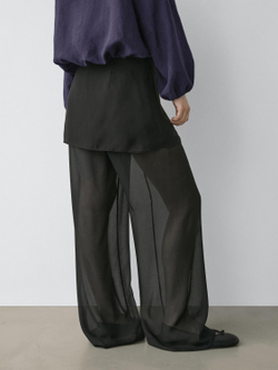 Massimo Dutti Струящиеся шелковые брюки контрастного цвета, черный