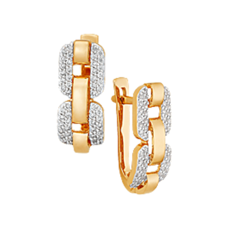 Серьги из золота с фианитами