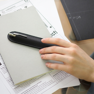 Чехол для ручки Stylo из натуральной кожи теленка, черного цвета