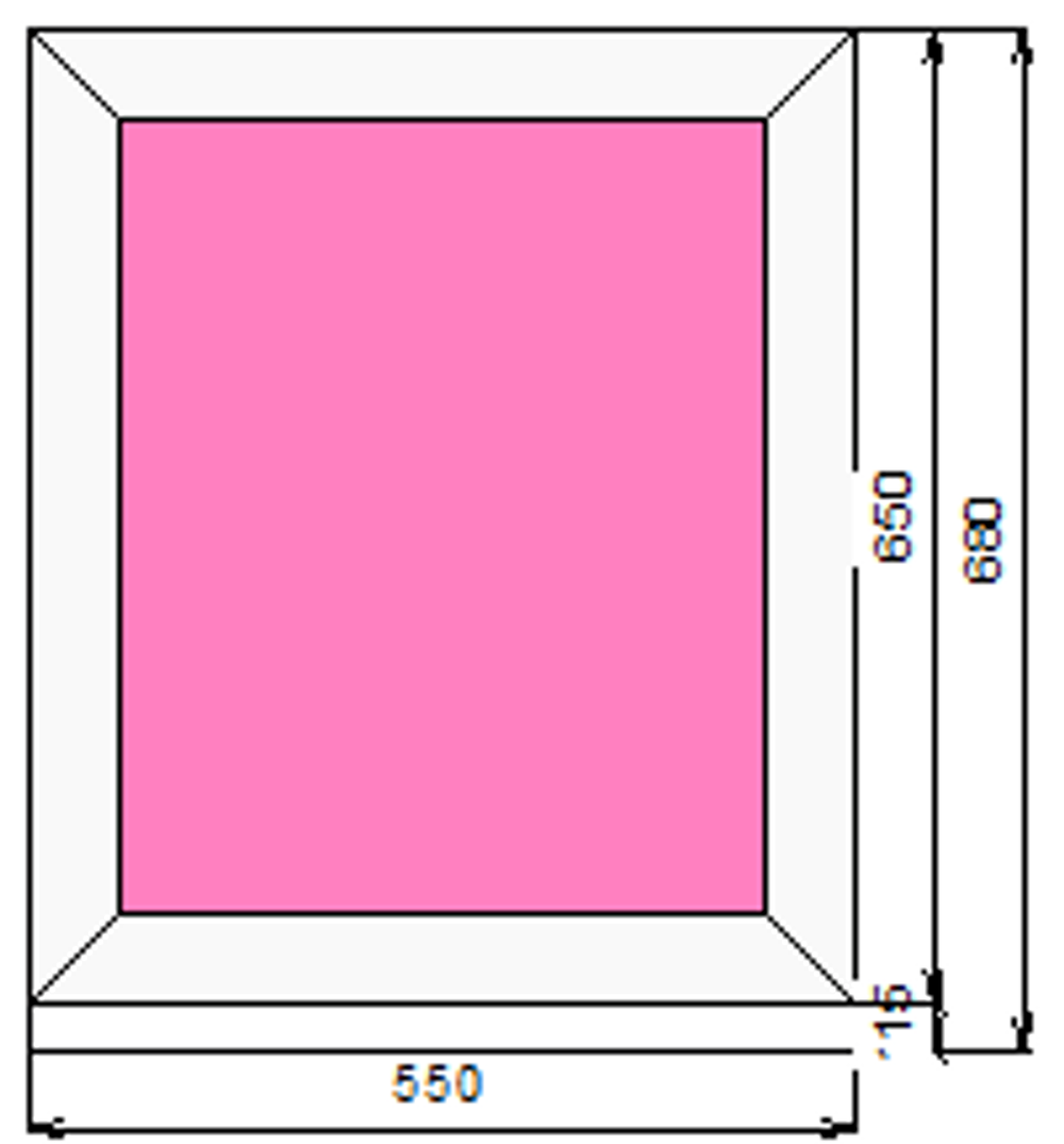 Пластиковое окно 650 х 550 ТермА Эко с глухой створкой