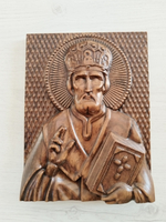 НИКОЛАЙ ЧУДОТВОРЕЦ. ИКОНА ИЗ ДЕРЕВА.