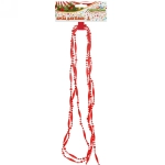 Бусы на ёлку красный 2м «Капля» d-5мм