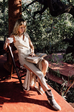 Длинное бохо-платье с запахом (бежевое)