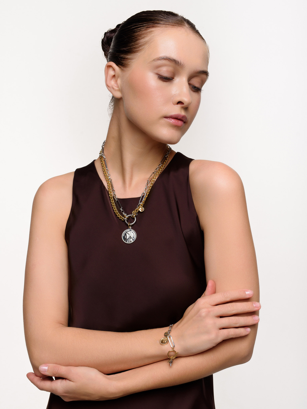 Колье "Marriot coin" Bicolor