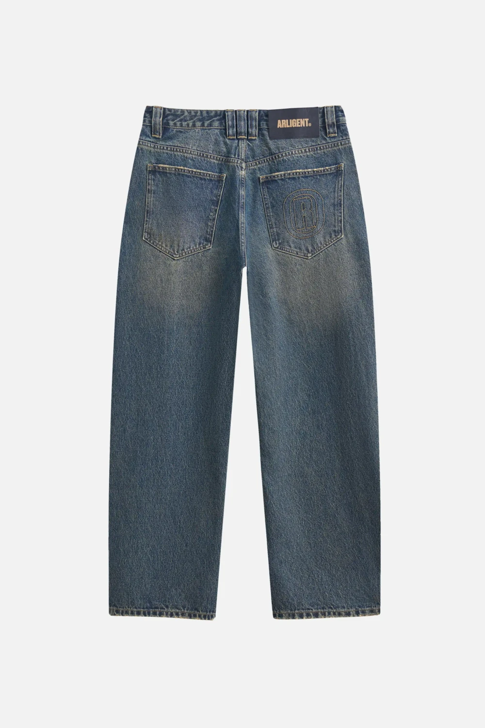 Джинсы-трубы с винтажным эффектом