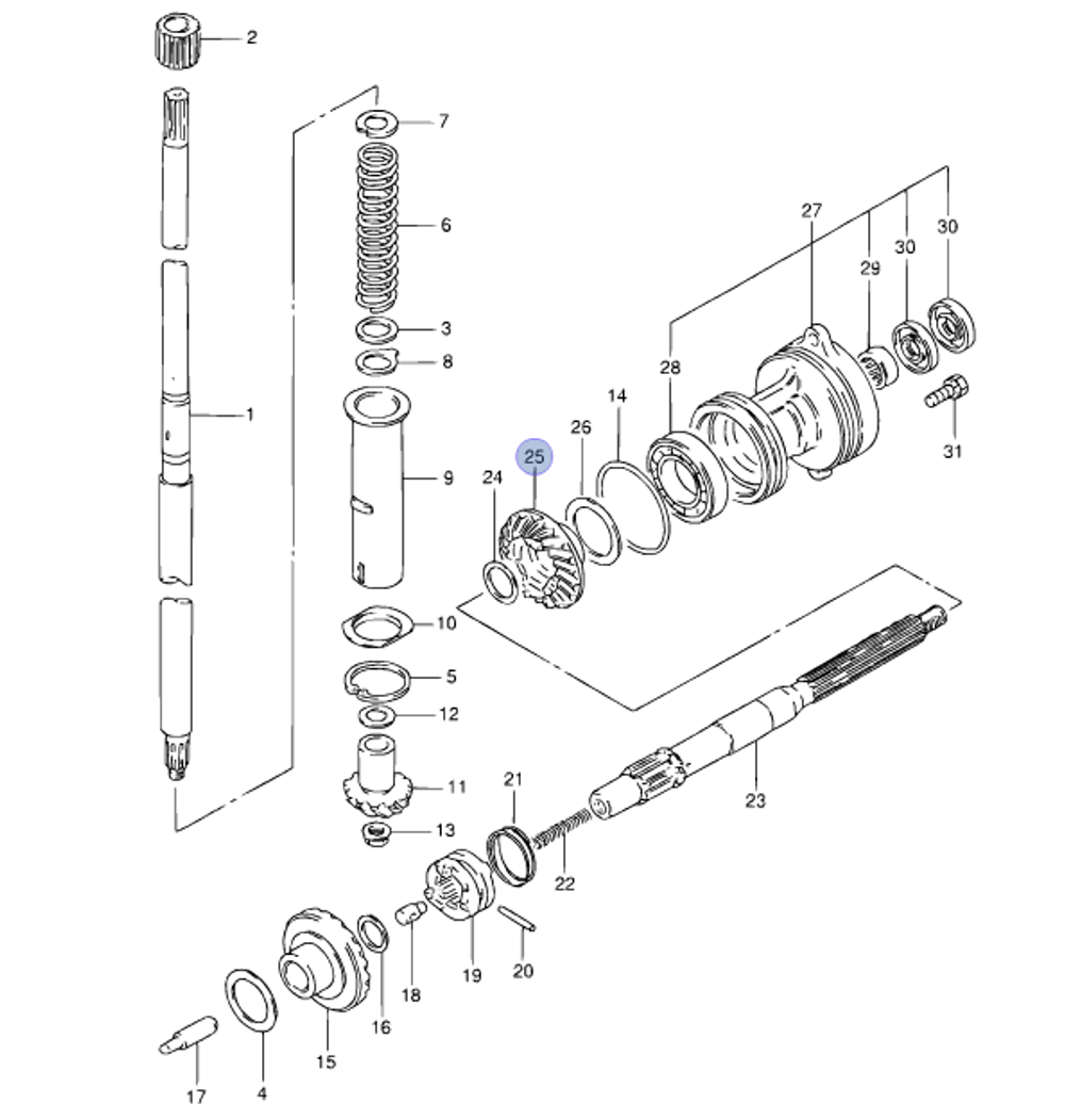 Шестерня редуктора Suzuki DT20-30лс (57521-96312-000)