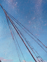 Картина маслом на холсте "Звёздный причал" 80х60 см. Деревянный подрамник. Художник Наталия Осадчук