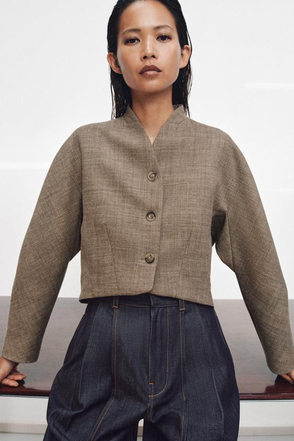 ZW COLLECTION ШЕРСТЯНОЕ КОРОТКОЕ ПАЛЬТО - ZARA