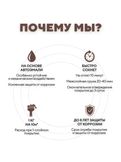 Грунтович Грунт-эмаль Быстросохнущая, Гладкая, Матовое покрытие, 1.8 кг, коричневый