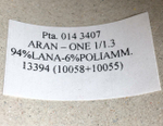 ARAN - ONE; 94% меринос, 6% п/а; 130м/100гр; col. 13394; S713