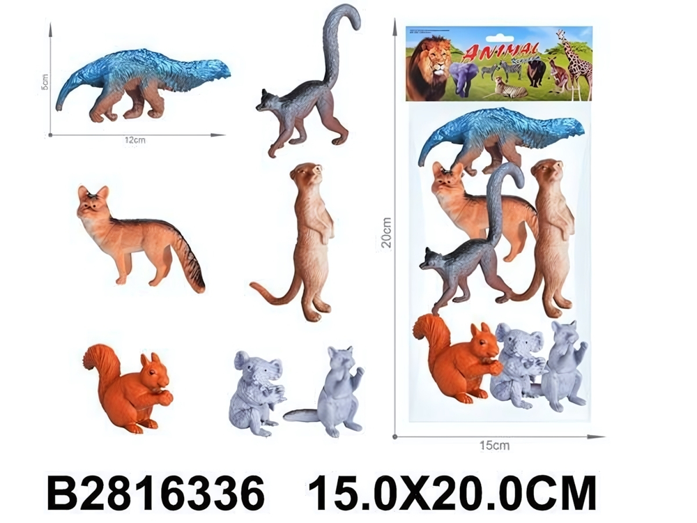 Набор диких животных 7шт, пакет DY618-5