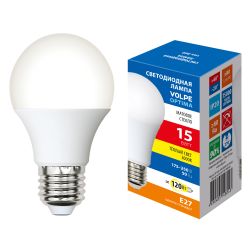 LED-A60-15W-3000K-E27-FR-SLS Лампа светодиодная. Форма A. матовая. Теплый белый свет 3000K. ТМ Volpe