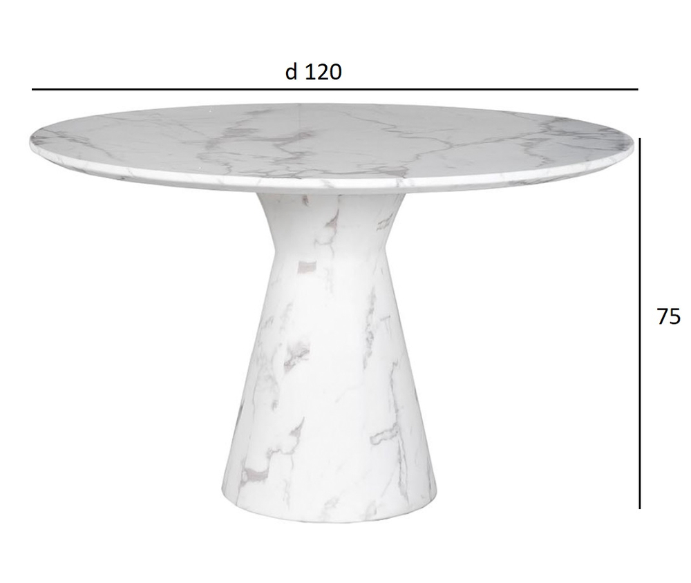 Стол обеденный Garda Decorенный Garda Decor белый d120*75 см