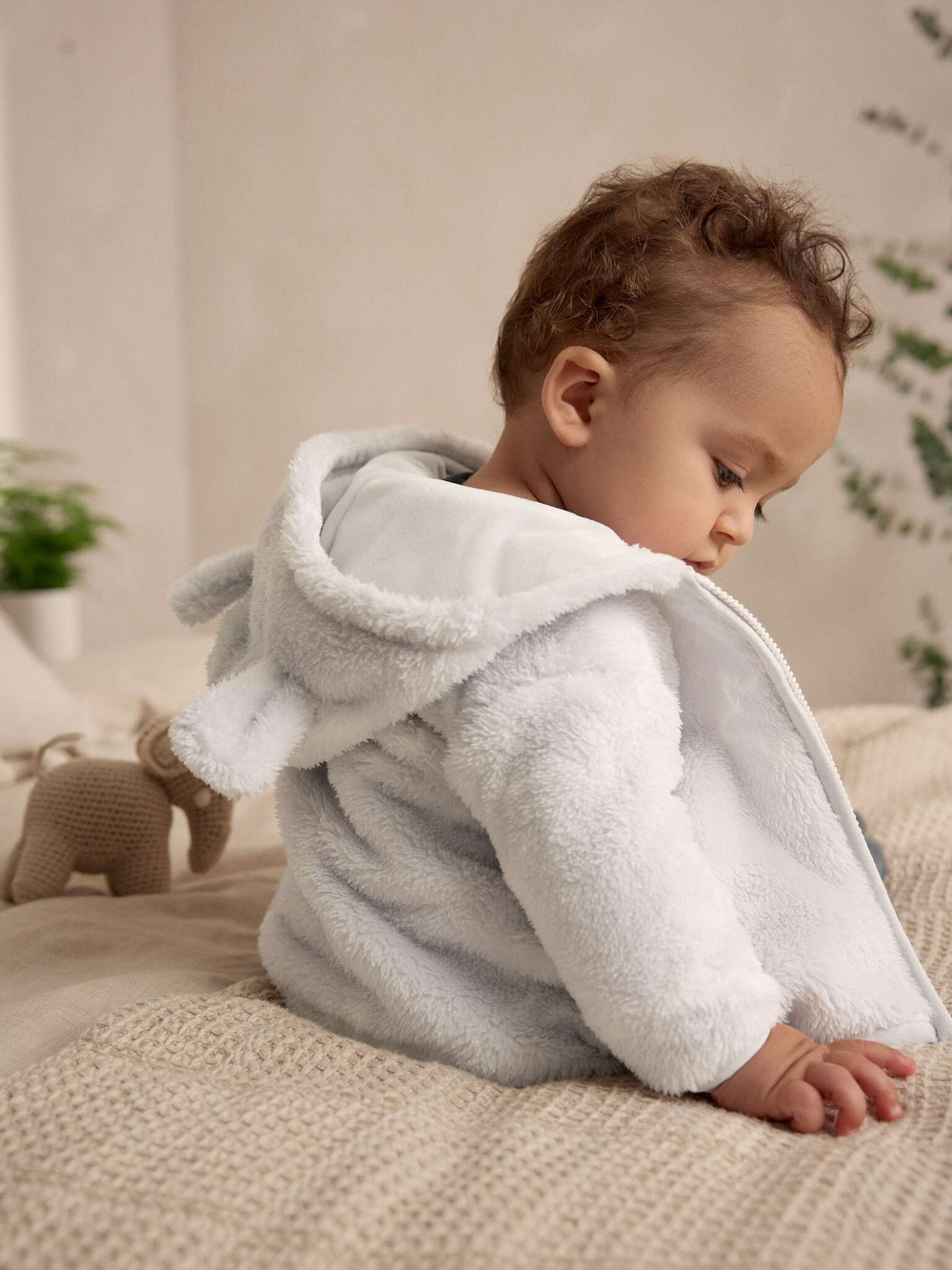 Куртка флисовая для малышей Next E52-870, Светло-серый