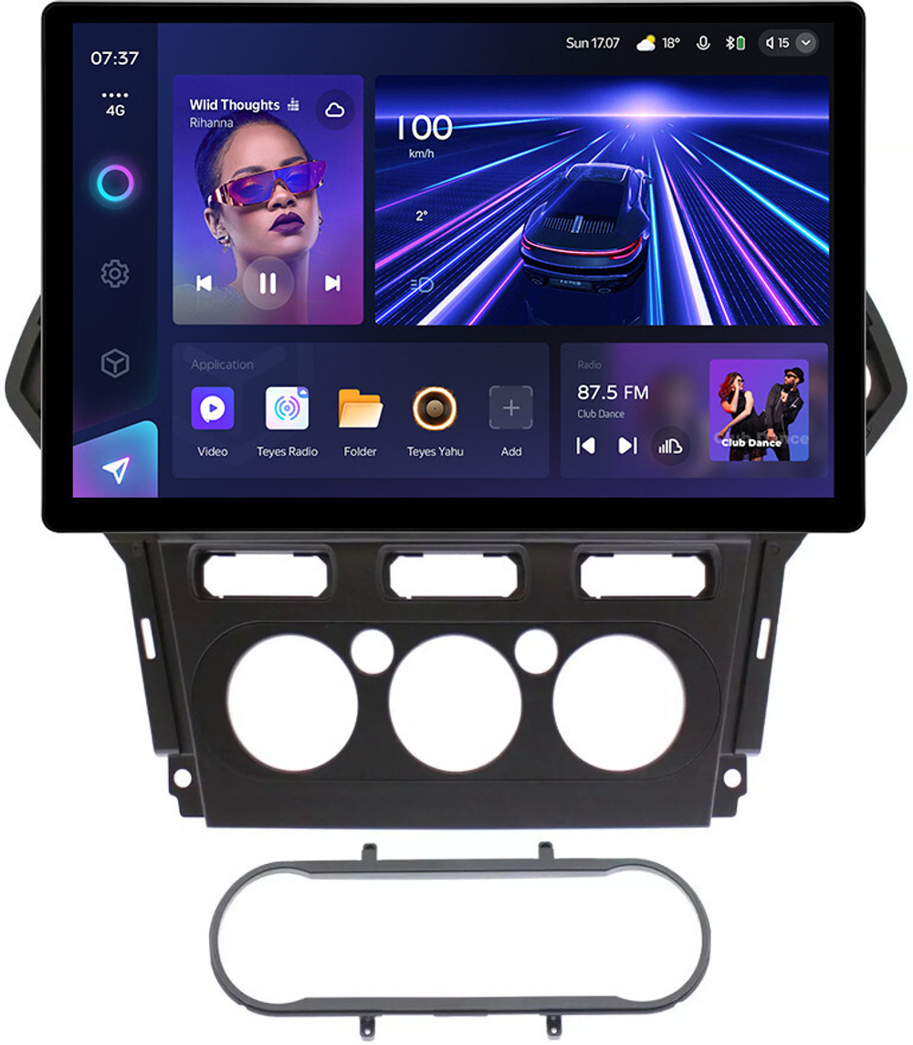 Магнитола для Ford Mondeo 4 2010-2014 - Teyes CC3-2K монитор 13", QLED+2K, Android 10, ТОП процессор, 4G SIM-слот, CarPlay