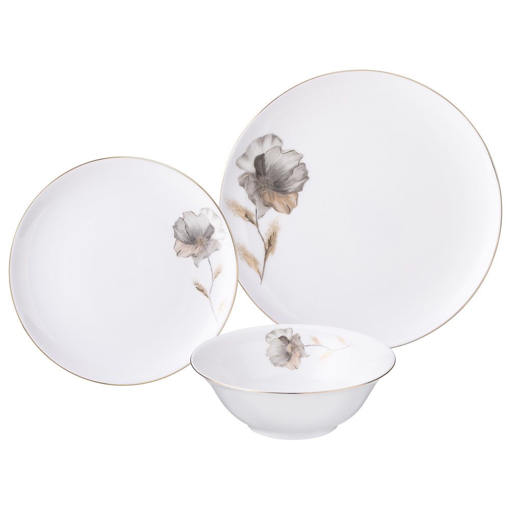 НАБОР ПОСУДЫ LEFARD "INSPIRATION" ЗОЛОТОЙ ЦВЕТОК НА 4 ПЕР. 12 ПР.