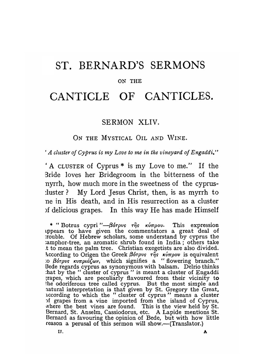 St. Bernard's sermons on the Canticle of Canticles. Volume 2 | Bernard of Clairvaux