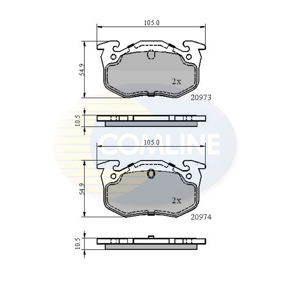 COMLINE - CBP0522-CML - Brake Pad Set, disc brake