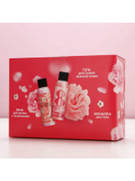 Подарочный набор «С 8 Марта!», гель для душа и пена для ванны 2×100 мл, мочалка для тела, Чистое счастье