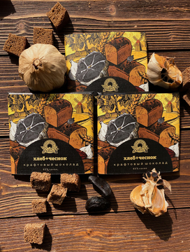 Шоколад крафтовый 65% с бородинским хлебом и чесноком, 50 гр