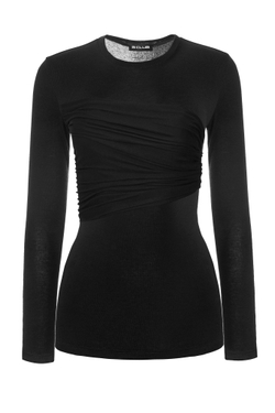 “Silhouette” Лонгслив с драпировкой на груди