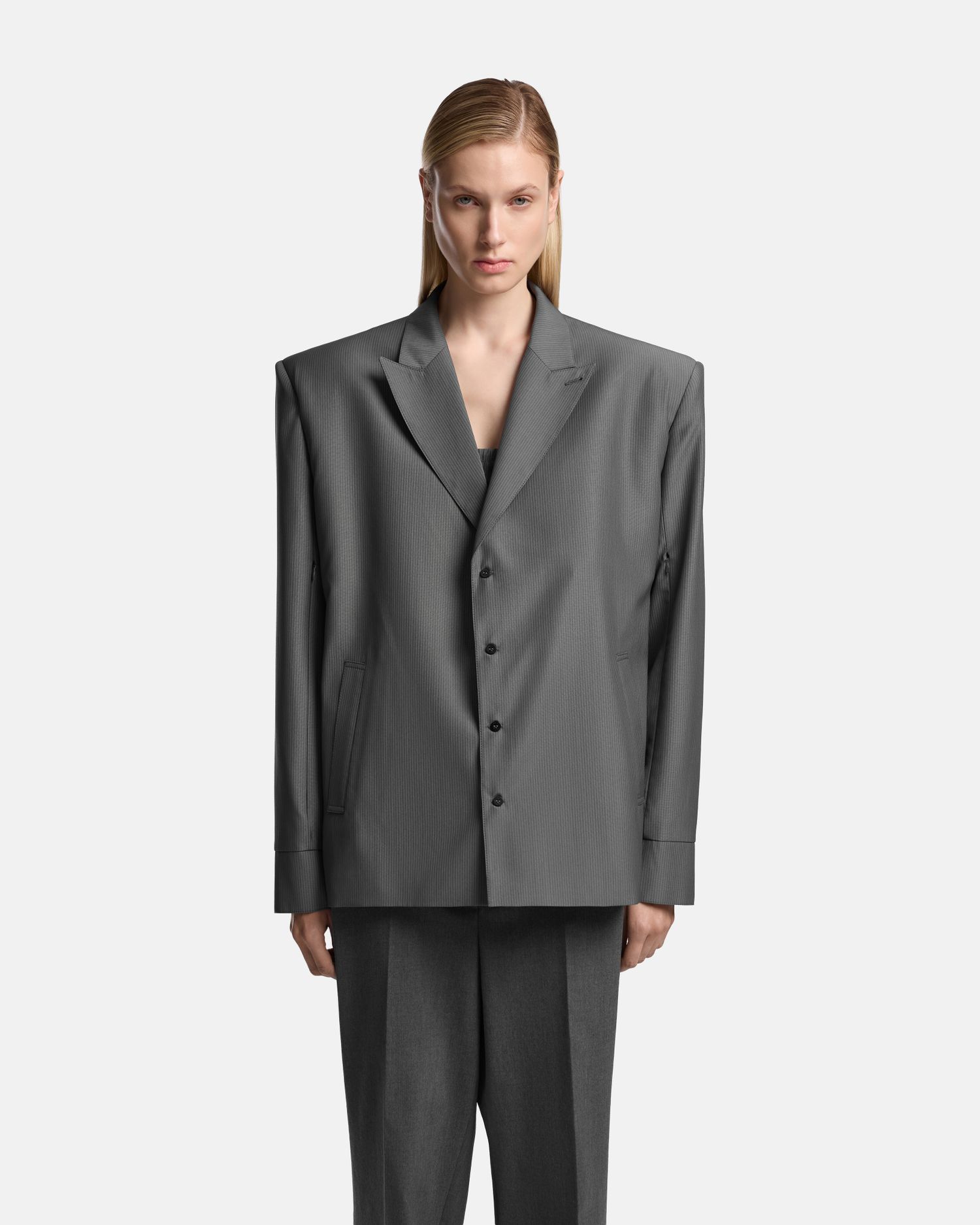 ПИДЖАК-РУБАШКА ИЗ КОСТЮМНОЙ ТКАНИ