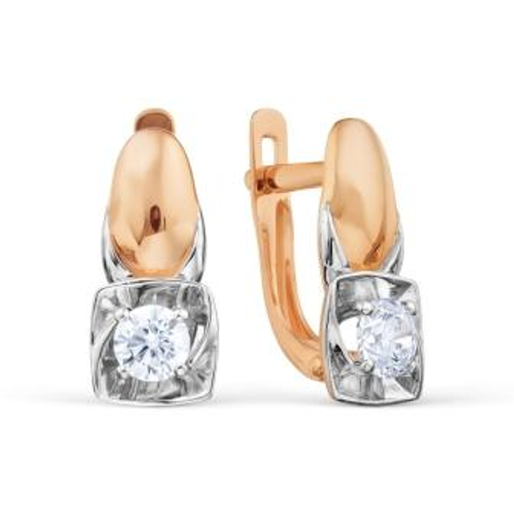 Серьги из золота с фианитами