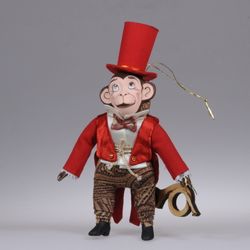 Ёлочная игрушка Обезьяна в цилиндре